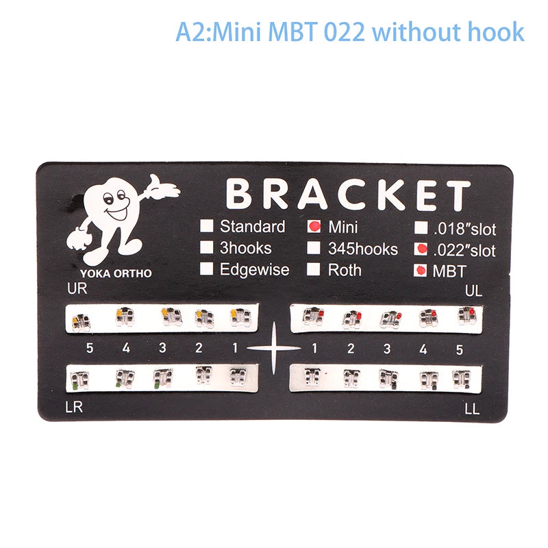20Pcs Dental Brackets Orthodontic Brace Metal Mini Standard Dentist Bracket Roth MBT 022 Slot Hooks 345 - Afrilinker