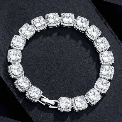 Hip Hop Full Crystal 13mm Square Tennis Chain Bracelet - Afrilinker