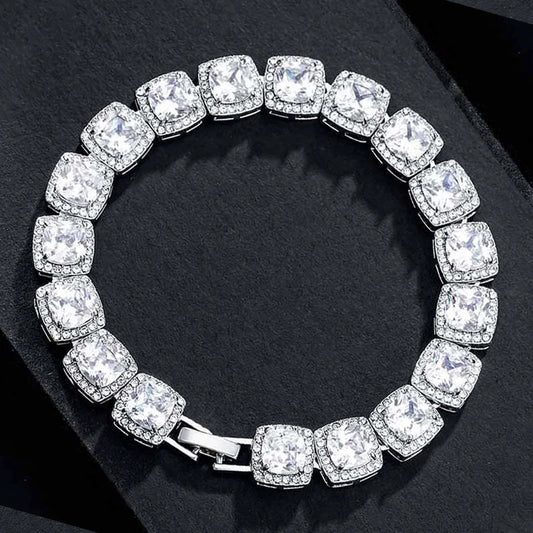 Hip Hop Full Crystal 13mm Square Tennis Chain Bracelet - Afrilinker