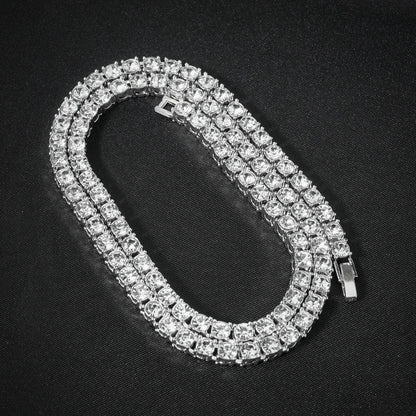 Hip Hop Iced Out Crystal Cuban Link Chain Necklace - Afrilinker