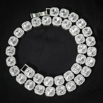 Unisex Hip Hop CZ Stone Iced Out Tennis Chain Necklace - Afrilinker