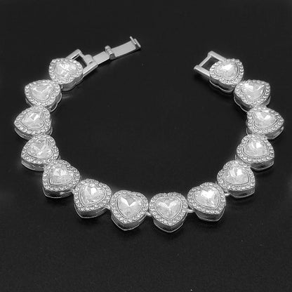 Hip Hop Iced Out Square & Heart Pendant Cuban Chain Necklace - Afrilinker