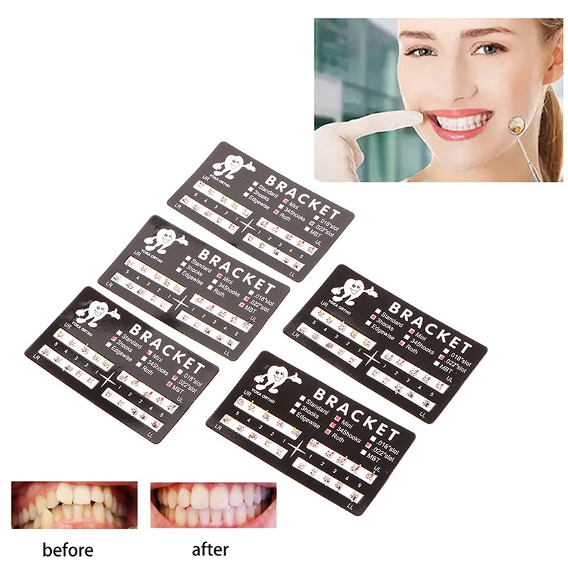 20Pcs Dental Brackets Orthodontic Brace Metal Mini Standard Dentist Bracket Roth MBT 022 Slot Hooks 345 - Afrilinker