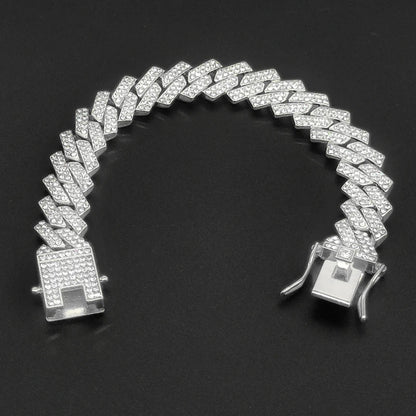 Hip Hop Iced Out 13MM Cuban Link Chain Bracelet - Afrilinker