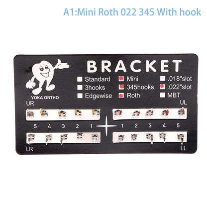 20Pcs Dental Brackets Orthodontic Brace Metal Mini Standard Dentist Bracket Roth MBT 022 Slot Hooks 345 - Afrilinker