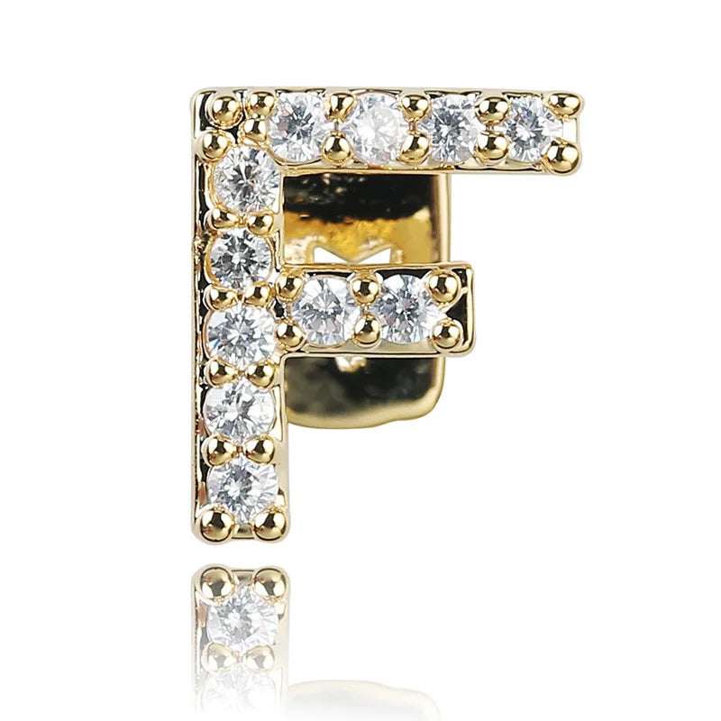 Single - Letter CZ Iced - Out Dental Grillz - Afrilinker