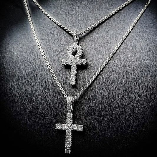 Hip Hop Iced Out Cross Pendant Necklace - Afrilinker
