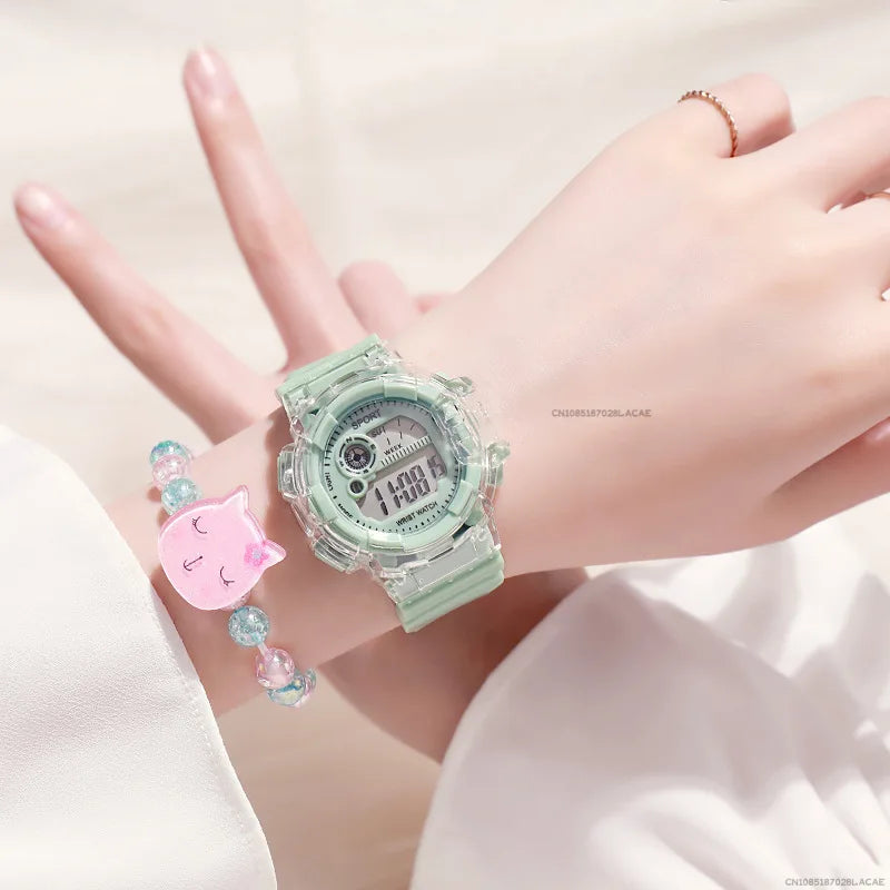Girls' Digital Sport Watch Set - Colorful Silicone Band - Afrilinker