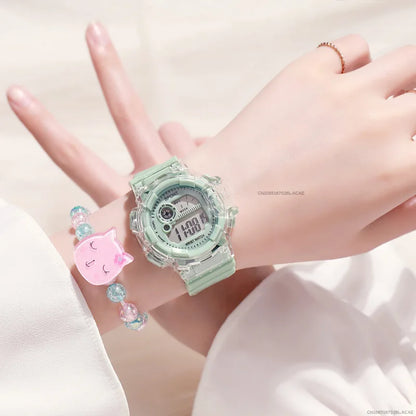 Girls' Digital Sport Watch Set - Colorful Silicone Band - Afrilinker