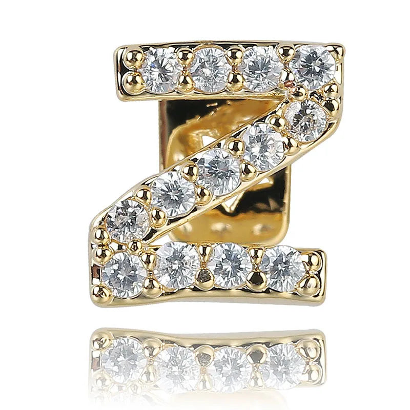 Single - Letter CZ Iced - Out Dental Grillz - Afrilinker