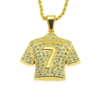 Hip Hop Iced Out Football Jersey Pendant Necklace - Afrilinker