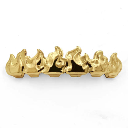 Gold/Silver Flame - Shaped Copper Dental Grillz - Afrilinker