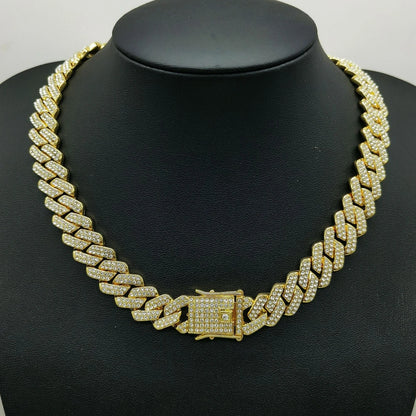 Men's Hip Hop Iced Out Cuban Link Necklace - Afrilinker