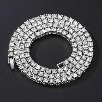 Classic Iced Out Rhinestone Link Chain Necklace - Afrilinker
