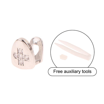 14-Style Dental Charms | Gold/Silver Diamond-Inlaid Star/Cross/Letter - Afrilinker