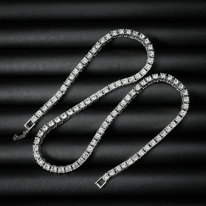 Unisex Hip Hop Iced Out Tennis Chain Necklace - Afrilinker
