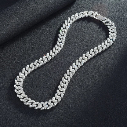 Unisex Hip Hop Iced Out 9MM Miami Cuban Chain Necklace - Afrilinker