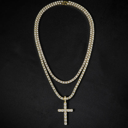 Hip Hop Iced Out Cross Pendant Necklace - Afrilinker