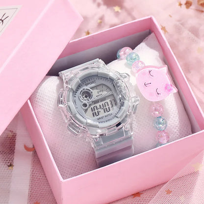 Girls' Digital Sport Watch Set - Colorful Silicone Band - Afrilinker