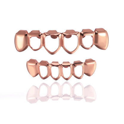 Punk Copper Hip-hop Grillz - 4 Colors (Gold/Silver/Rose Gold/Gun Black) - Afrilinker