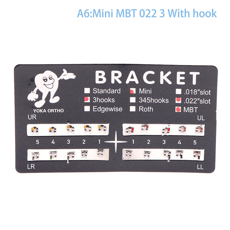 20Pcs Dental Brackets Orthodontic Brace Metal Mini Standard Dentist Bracket Roth MBT 022 Slot Hooks 345 - Afrilinker