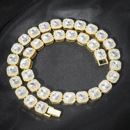 Hip Hop Iced Out Crystal Cuban Link Chain Necklace - Afrilinker