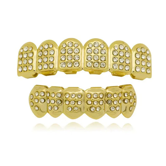 Hip - hop Rock Copper Dental Grillz - Skeleton Pattern - Afrilinker