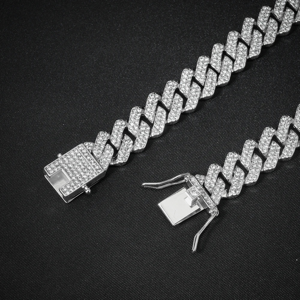 Hip Hop Iced Out 13MM Cuban Link Chain Bracelet - Afrilinker