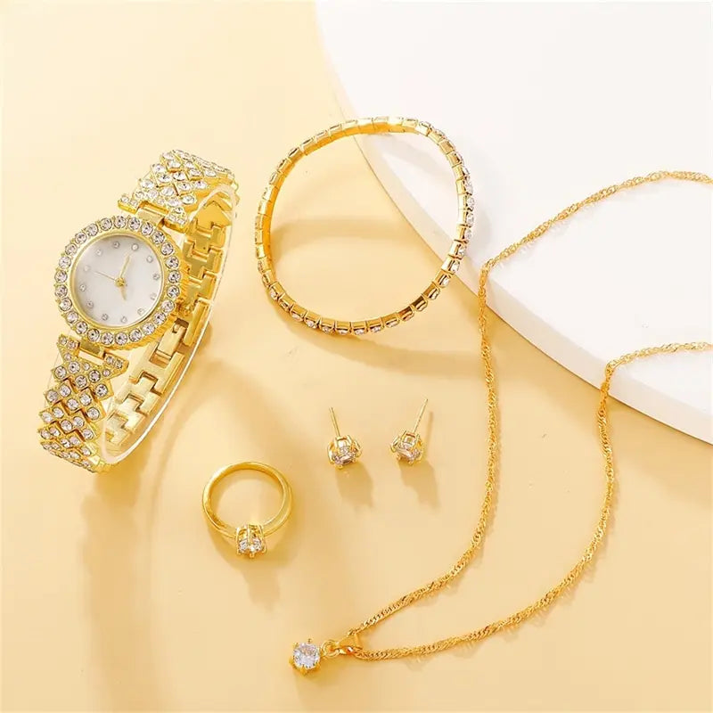 Women's Crystal Watch & Jewelry Set - Afrilinker