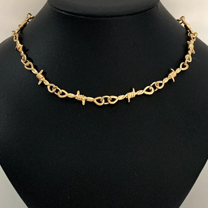 Gothic Barbed Wire Heart Choker Necklace - Afrilinker