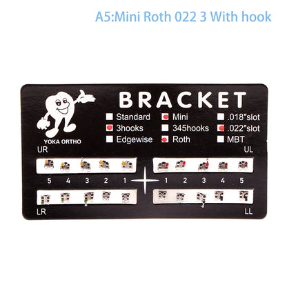 20Pcs Dental Brackets Orthodontic Brace Metal Mini Standard Dentist Bracket Roth MBT 022 Slot Hooks 345 - Afrilinker