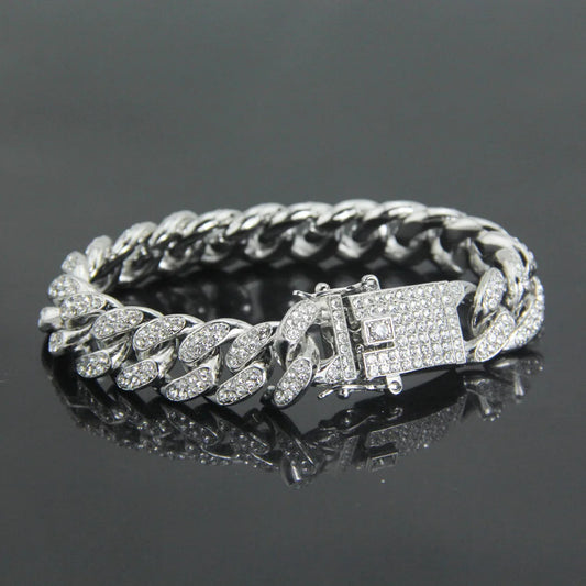 Unisex Hip Hop Iced Out Cuban Chain Bracelet - Afrilinker