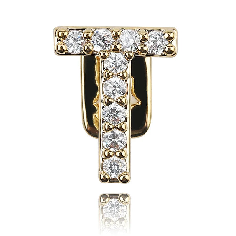 Single - Letter CZ Iced - Out Dental Grillz - Afrilinker