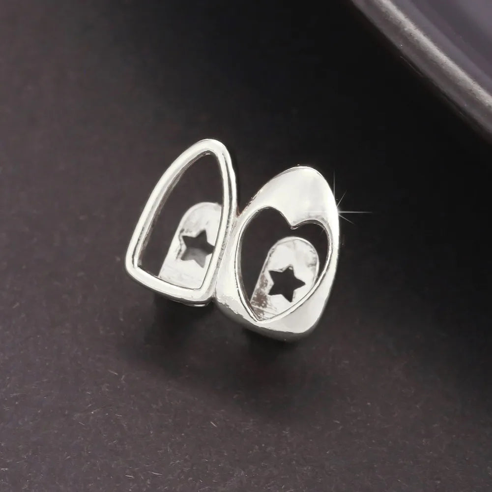 Heart - Shaped Stainless Steel Dental Grills Trendy Body Jewelry - Afrilinker