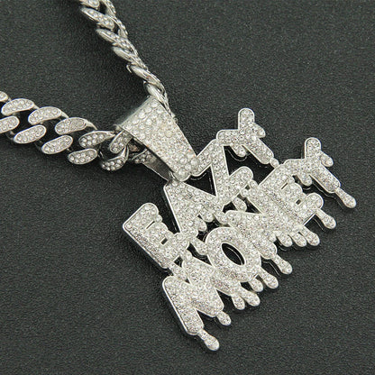 Hip Hop Iced Out EAZY MONEY Pendant Cuban Chain Necklace - Afrilinker