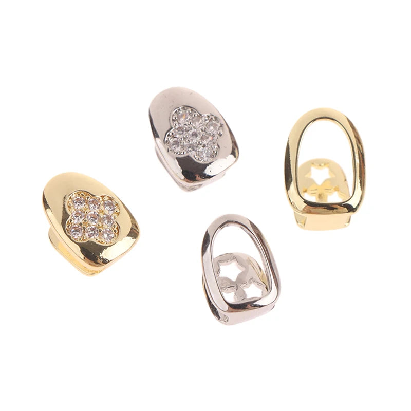 14-Style Dental Charms | Gold/Silver Diamond-Inlaid Star/Cross/Letter - Afrilinker