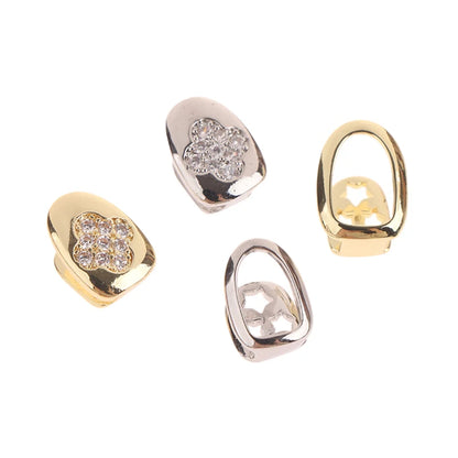 14-Style Dental Charms | Gold/Silver Diamond-Inlaid Star/Cross/Letter - Afrilinker