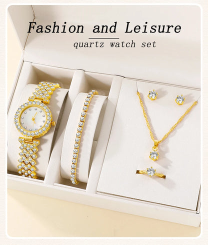 Women's Crystal Watch & Jewelry Set - Afrilinker