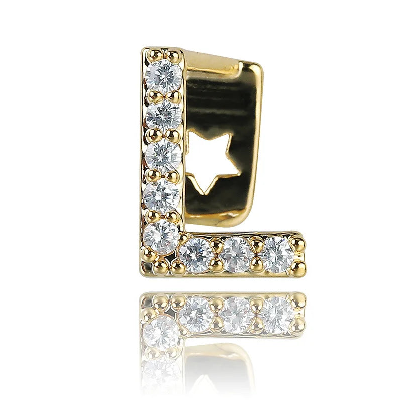 Single - Letter CZ Iced - Out Dental Grillz - Afrilinker