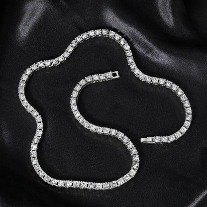 Classic Iced Out Rhinestone Link Chain Necklace - Afrilinker