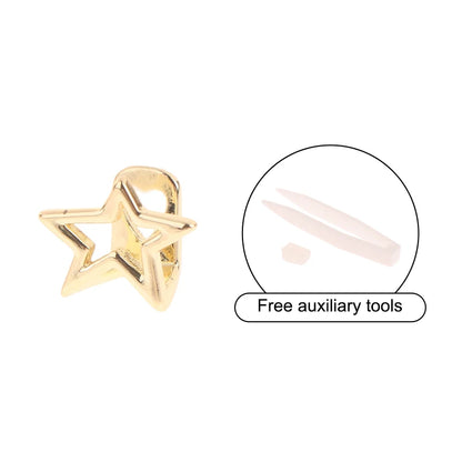 14-Style Dental Charms | Gold/Silver Diamond-Inlaid Star/Cross/Letter - Afrilinker