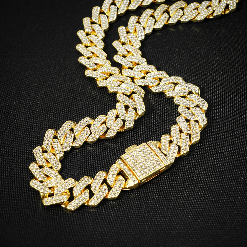Hip Hop Iced Out 13MM Cuban Link Chain Bracelet - Afrilinker