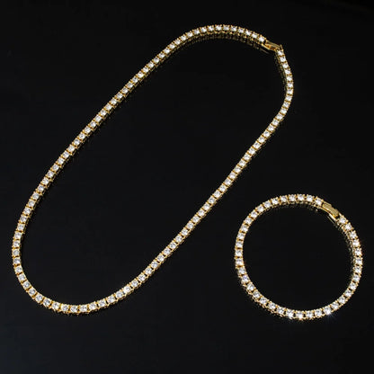 Hip Hop Iced Out 4MM Tennis Chain Necklace - Afrilinker