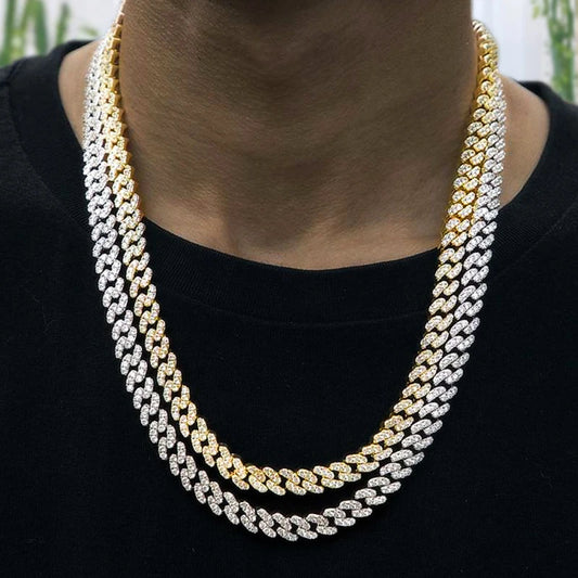 Hip Hop Iced Out 9MM Cuban Link Chain Necklace - Afrilinker