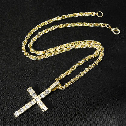 Hip Hop Iced Out Cross Pendant Necklace - Afrilinker
