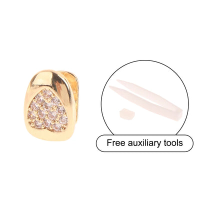 14-Style Dental Charms | Gold/Silver Diamond-Inlaid Star/Cross/Letter - Afrilinker