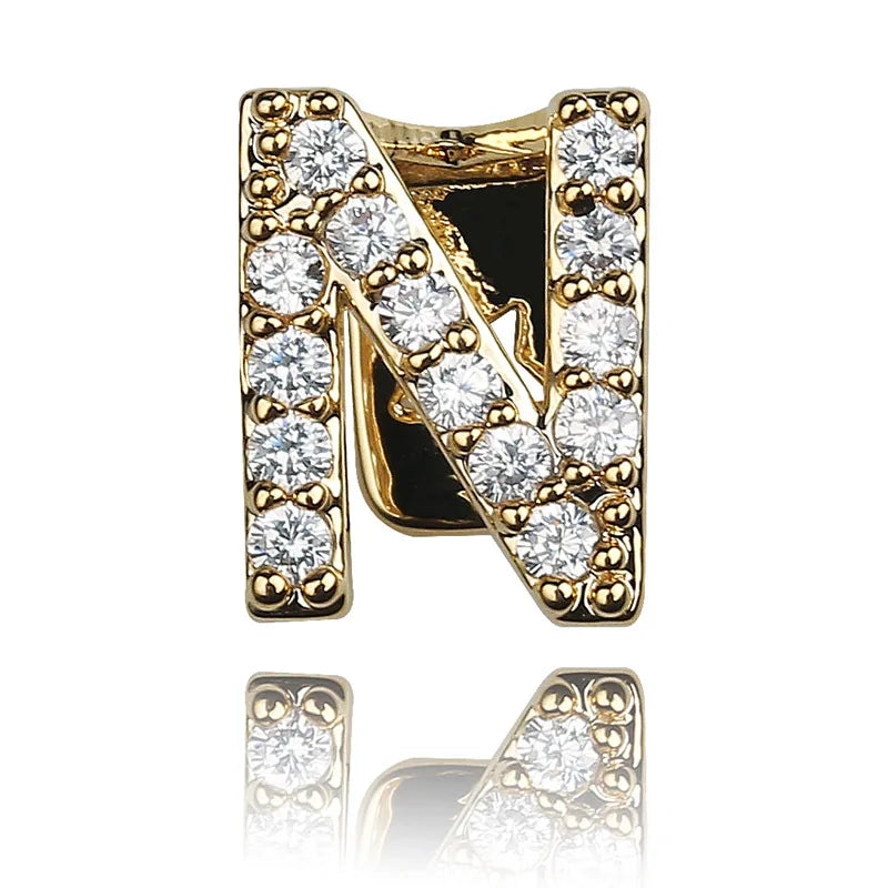 Single - Letter CZ Iced - Out Dental Grillz - Afrilinker
