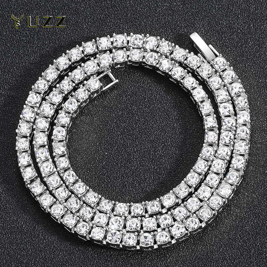 Unisex Hip Hop Iced Out Tennis Chain Necklace - Afrilinker