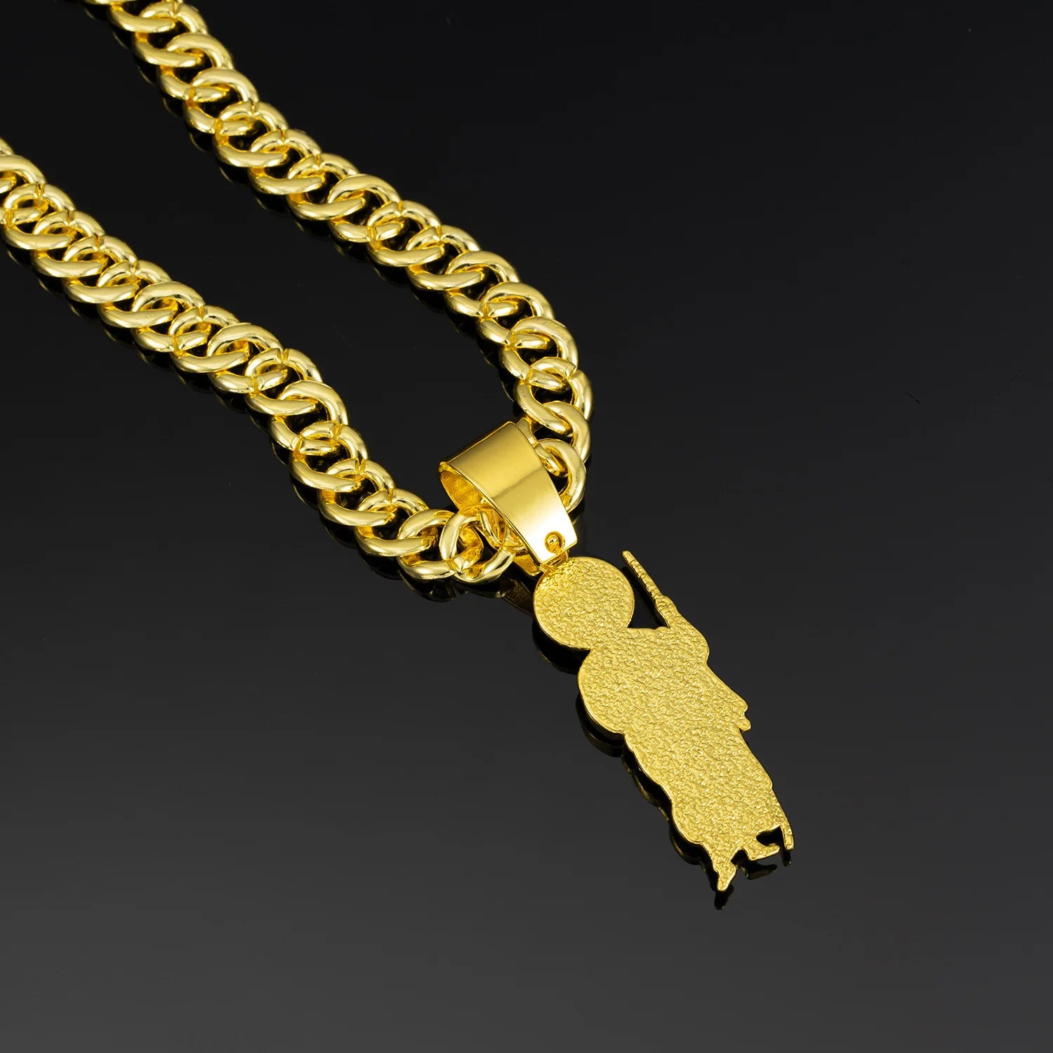 Men's Hip Hop Saint Jude Pendant Necklace with 13mm Cuban Chain - Afrilinker