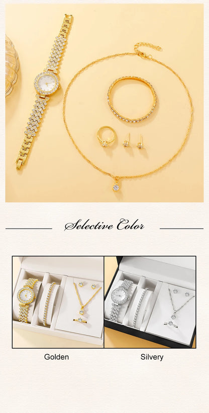 Women's Crystal Watch & Jewelry Set - Afrilinker